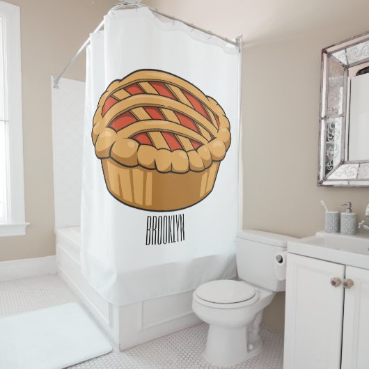Rideaux De Douche Illustration de la caricature à tarte (En situation)