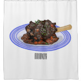 Rideaux De Douche Illustration de la caricature de l'agneau braisé (Devant)