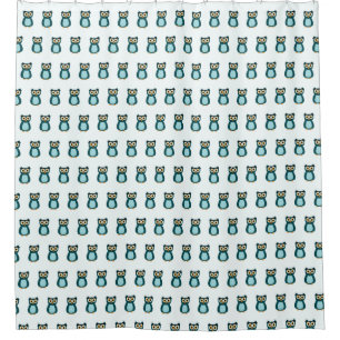 Rideaux De Douche Illustration de la chouette bleue