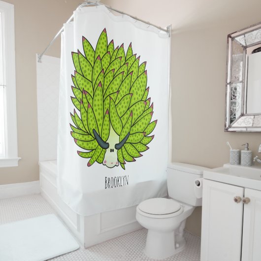 Rideaux De Douche Illustration de la feuille de limon (En situation)