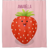 Rideaux De Douche Illustration de la fraise Cute kawaii (Devant)