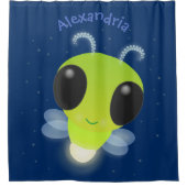 Rideaux De Douche Illustration de la luciole vert mou (Devant)