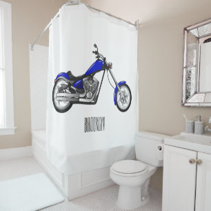 Rideaux De Douche Illustration de la moto à hélico