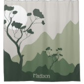 Rideaux De Douche Illustration de la nature de nom personnalisé (Devant)