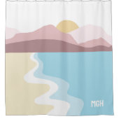 Rideaux De Douche Illustration de la nature du monogramme personnali (Devant)