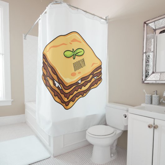 Rideaux De Douche Illustration de Lasagna (En situation)