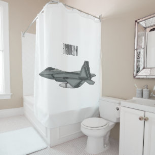 Rideaux De Douche Illustration de l'avion de chasse