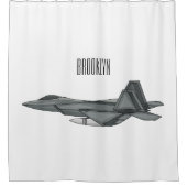 Rideaux De Douche Illustration de l'avion de chasse (Devant)