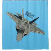 Rideaux De Douche Illustration de l'avion de chasse (Devant)