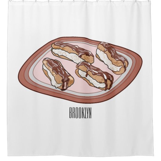 Rideaux De Douche Illustration de l'éclair de chocolat (Devant)