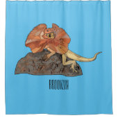 Rideaux De Douche Illustration de lézard à col frisé (Devant)