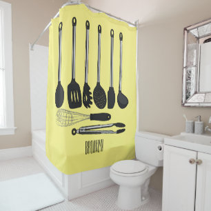 Rideaux De Douche Illustration de l'ustensile de cuisine