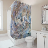 Rideaux De Douche Illustration de marbrage gris bleu (En situation)