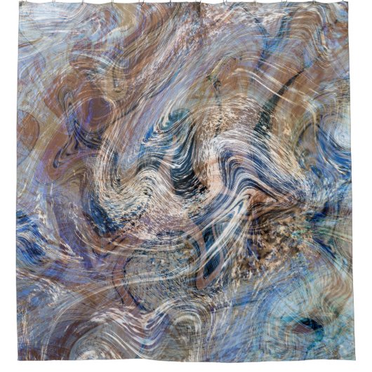 Rideaux De Douche Illustration de marbrage gris bleu (Devant)