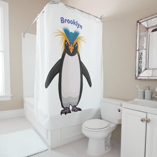 Rideaux De Douche Illustration de mignon macaroni pingouin (En situation)