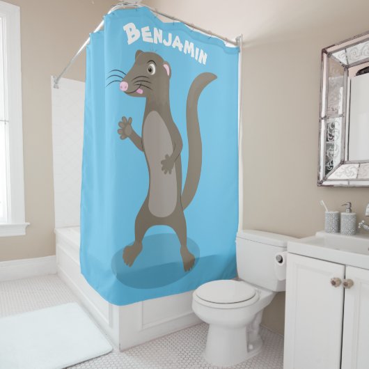 Rideaux De Douche Illustration de mignonne mangouste (En situation)