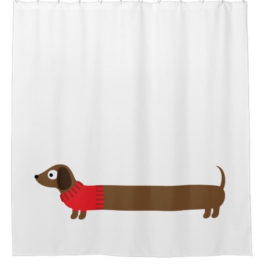 Rideaux De Douche Illustration de mignons longs Dachshund (Devant)