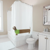 Rideaux De Douche Illustration de mignons longs Dachshund (En situation)
