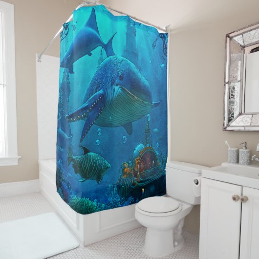 Rideaux De Douche Illustration de Miles Under the Sea Art (En situation)