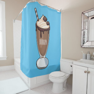 Rideaux De Douche Illustration de milk-shake au chocolat