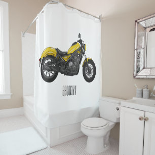 Rideaux De Douche Illustration de moto Cruiser