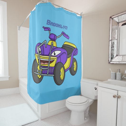 Rideaux De Douche Illustration de moto Purple Quad (En situation)