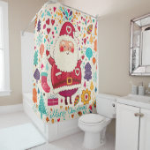 Rideaux De Douche Illustration de Noël du Père Noël (En situation)