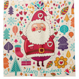 Rideaux De Douche Illustration de Noël du Père Noël