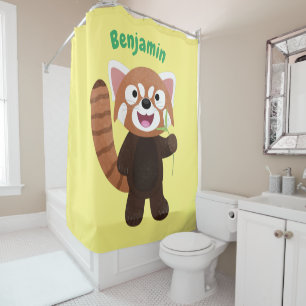 Rideaux De Douche Illustration de panda rouge mignon