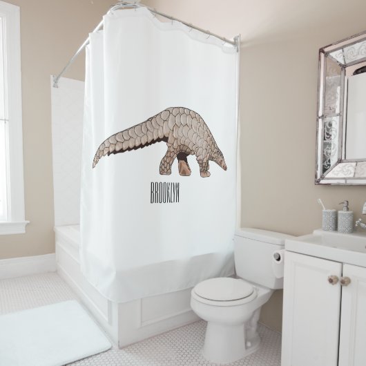 Rideaux De Douche Illustration de Pangolin (En situation)