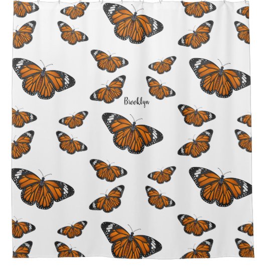 Rideaux De Douche Illustration de papillon monarque (Devant)