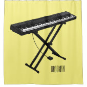 Rideaux De Douche Illustration de piano clavier (Devant)