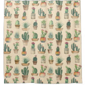 Rideaux De Douche Illustration de Plantes Motifs Cactus (Devant)