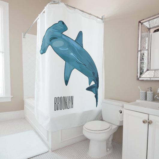 Rideaux De Douche Illustration de requin marteau (En situation)