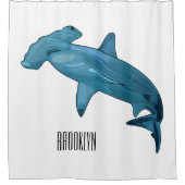 Rideaux De Douche Illustration de requin marteau (Devant)