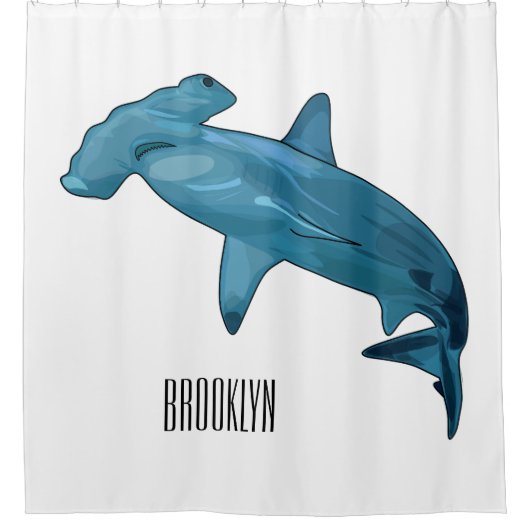 Rideaux De Douche Illustration de requin marteau (Devant)