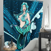 Rideaux De Douche Illustration de sirène marine
