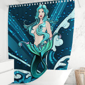 Rideaux De Douche Illustration de sirène marine