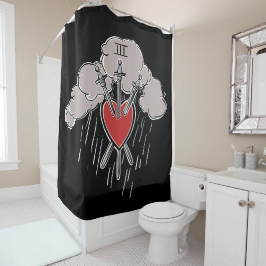 Rideaux De Douche Illustration de tarot d'amour de 3 d'épées (En situation)