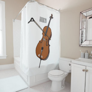 Rideaux De Douche Illustration de violoncelle