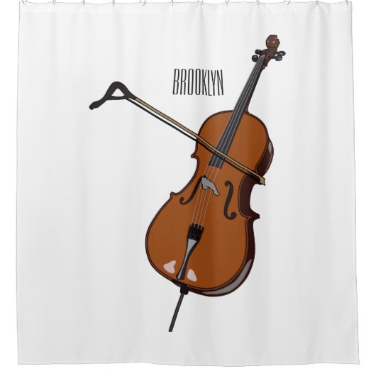 Rideaux De Douche Illustration de violoncelle (Devant)