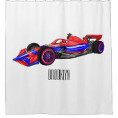 Rideaux De Douche Illustration de voiture de course professionnelle (Devant)