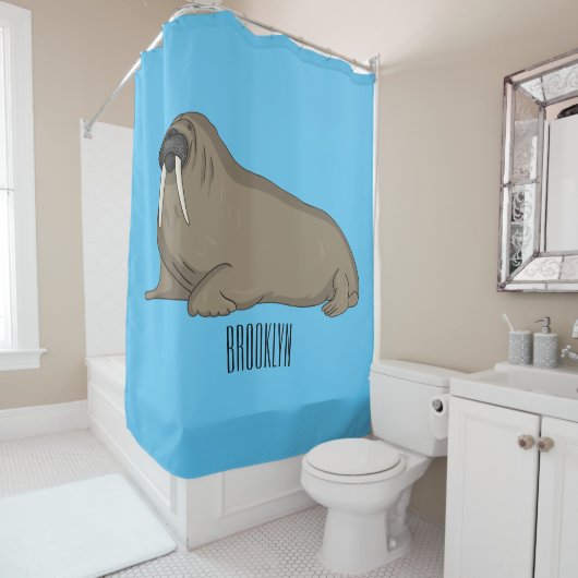Rideaux De Douche Illustration de Walrus (En situation)