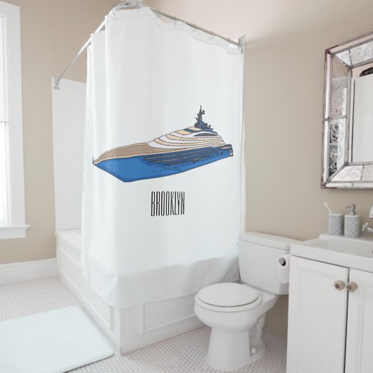 Rideaux De Douche Illustration de yacht (En situation)