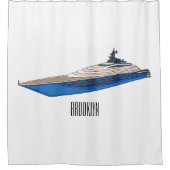 Rideaux De Douche Illustration de yacht (Devant)