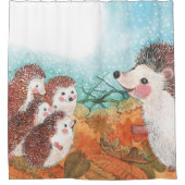 Rideaux De Douche Illustration des hérissons (Devant)