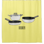 Rideaux De Douche Illustration des jeux de cuisine (Devant)