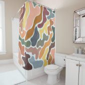 Rideaux De Douche Illustration des tons terre abstraits modernes. (En situation)