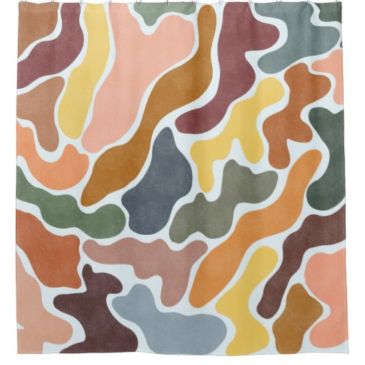 Rideaux De Douche Illustration des tons terre abstraits modernes. (Devant)