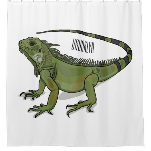 Rideaux De Douche Illustration d'Iguana (Devant)